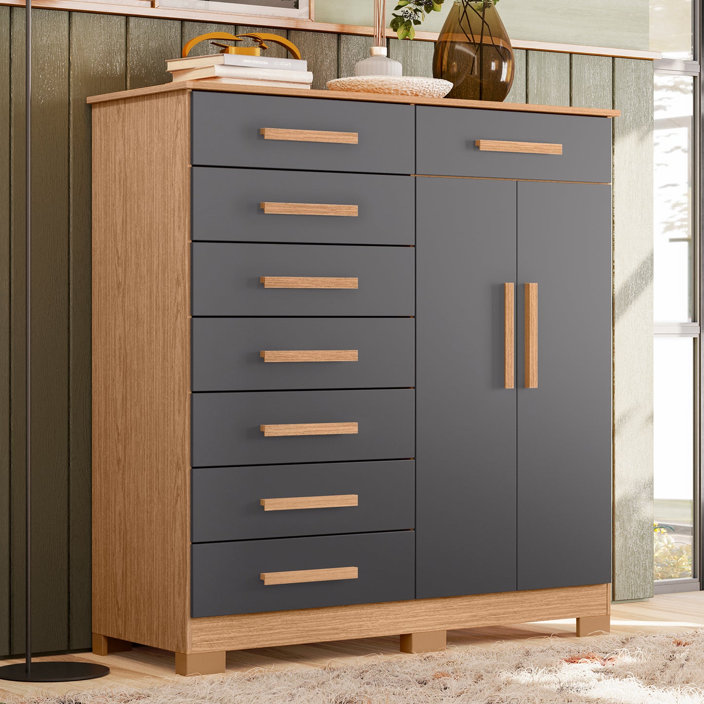 Cômoda Verona - 8 Gavetas em MDP com Pintura UV