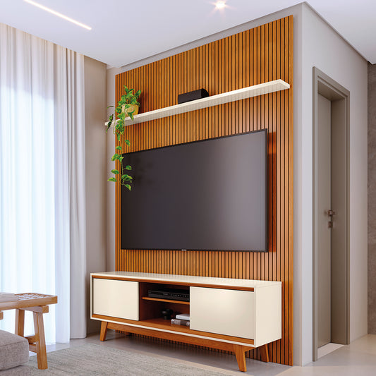 Composição Milo com Painel Piso-Teto e Bancada Moderna