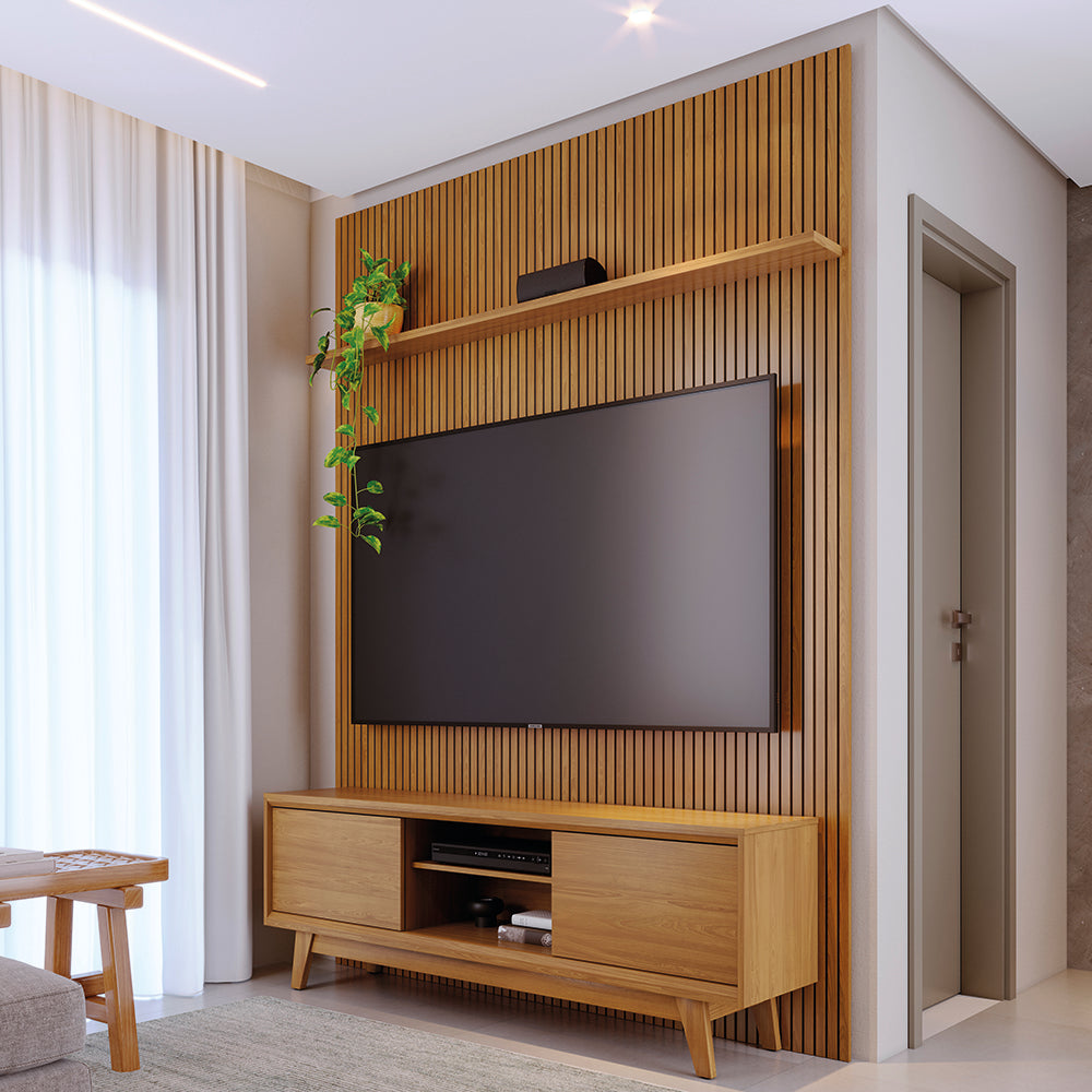 Composição Milo com Painel Piso-Teto e Bancada Moderna