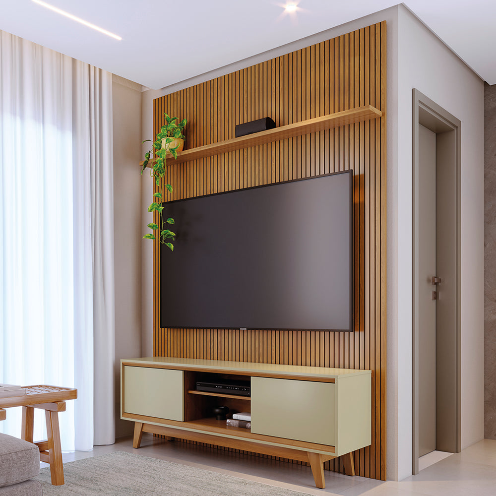 Composição Milo com Painel Piso-Teto e Bancada Moderna