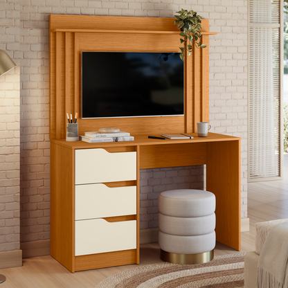 Escrivaninha com Painel Doble em MDP com Pintura UV e Design Moderno