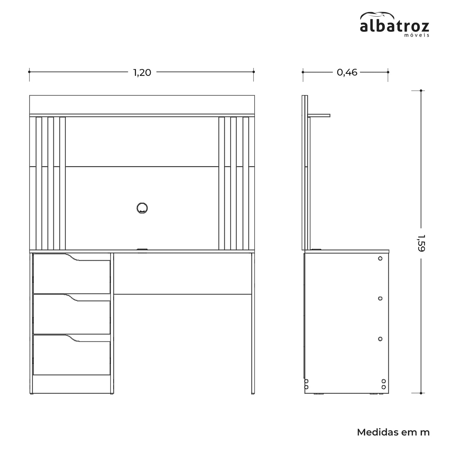 Escrivaninha com Painel Doble em MDP com Pintura UV e Design Moderno