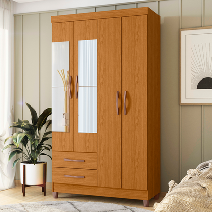 Guarda-Roupa Âmbar 4 Portas em MDP Design Moderno