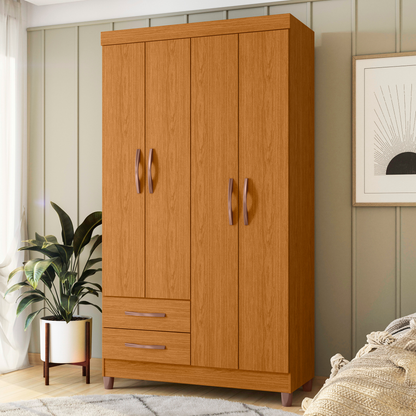 Guarda-Roupa Âmbar 4 Portas em MDP Design Moderno