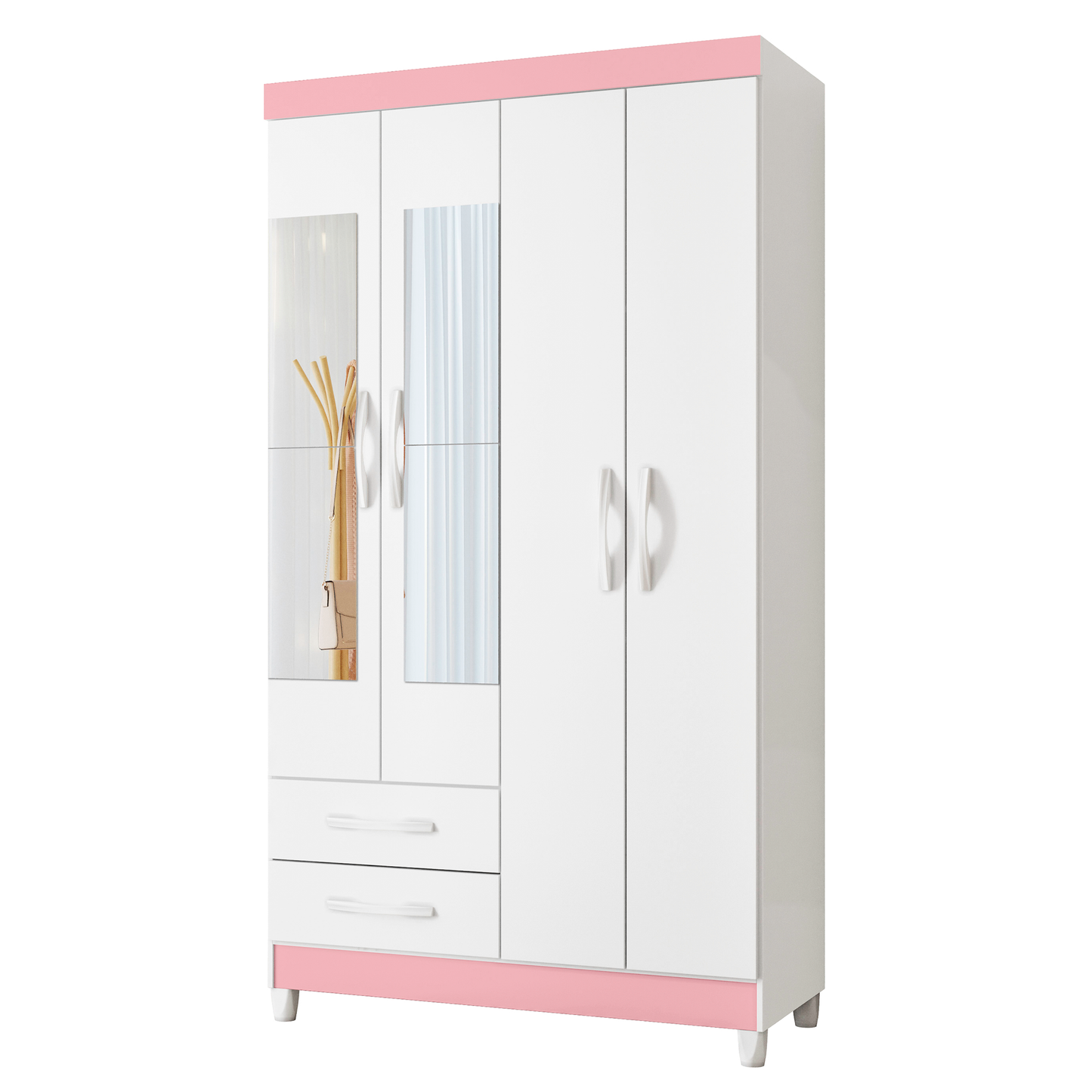 Guarda-Roupa Âmbar 4 Portas em MDP Design Moderno