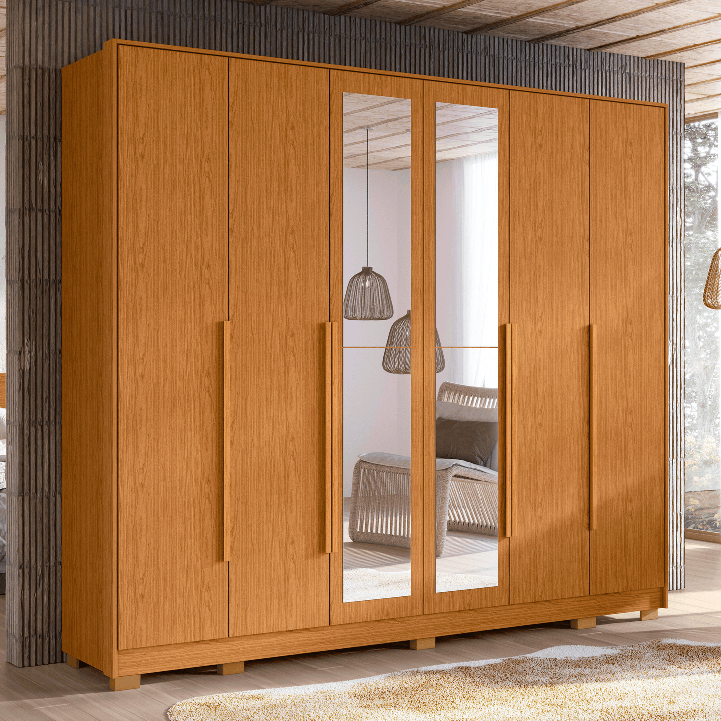 Guarda-Roupa Fascínio Casal 6 Portas em MDP