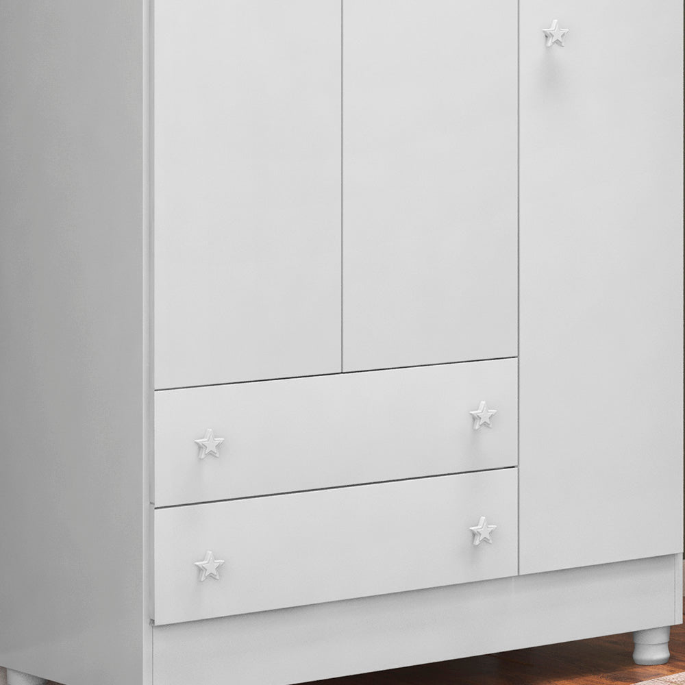 Guarda-Roupa Doce Sonho com 3 Portas e 2 Gavetas