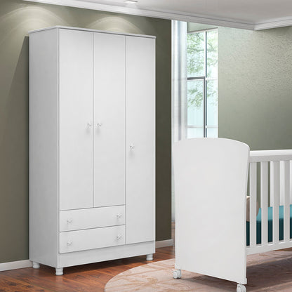 Guarda-Roupa Doce Sonho com 3 Portas e 2 Gavetas