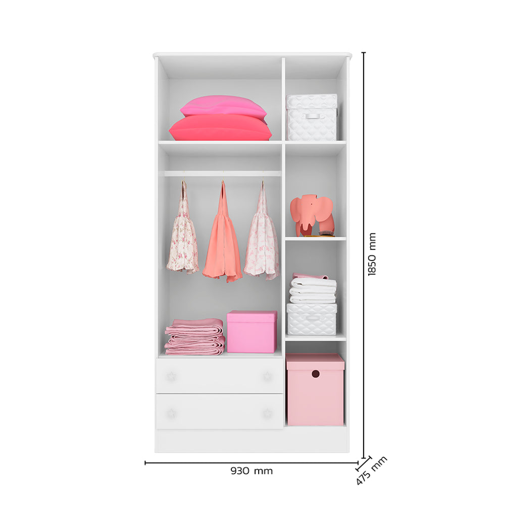 Guarda-Roupa Doce Sonho com 3 Portas e 2 Gavetas