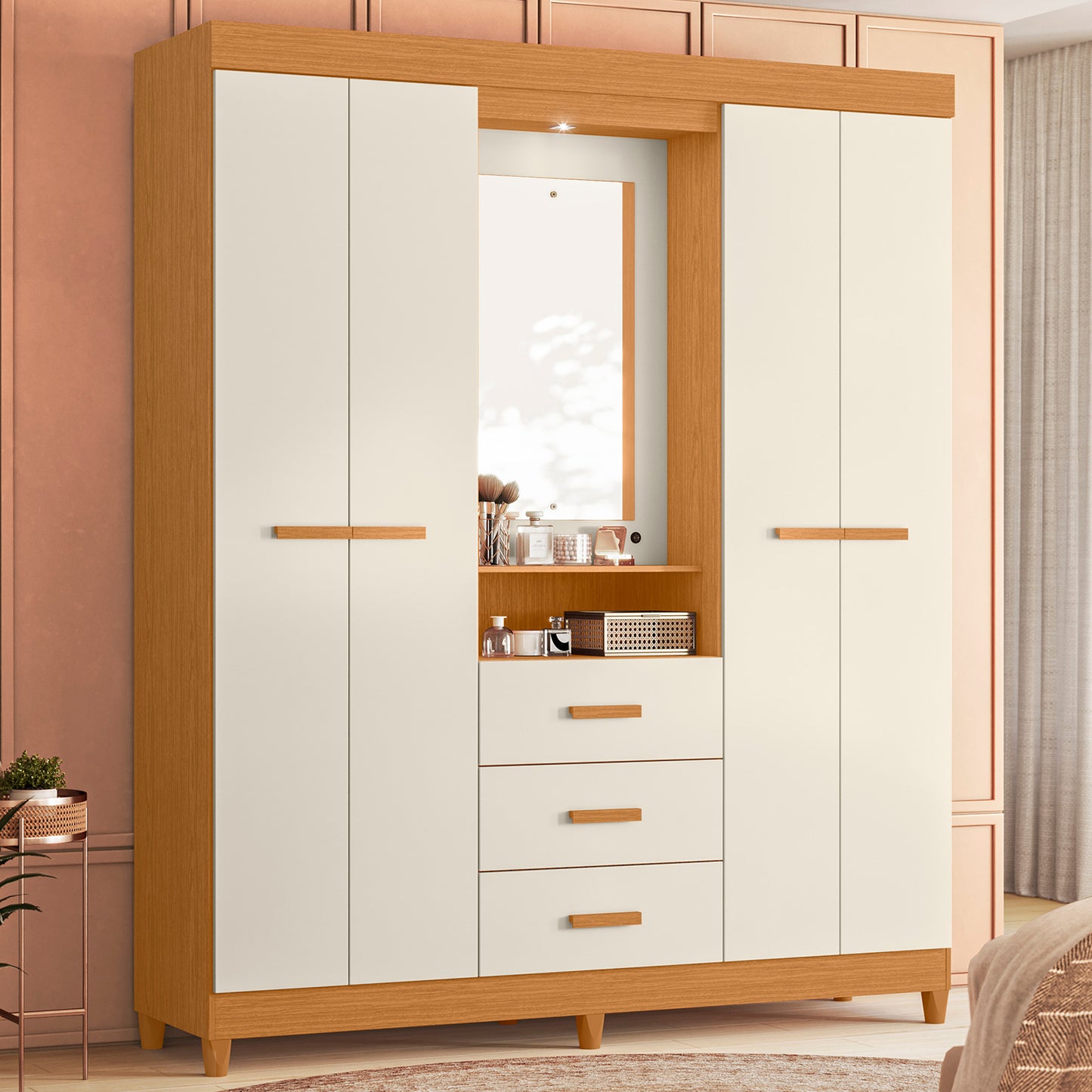 Guarda-Roupa Ágata 4 Portas em MDP e Amplo Espaço Interno