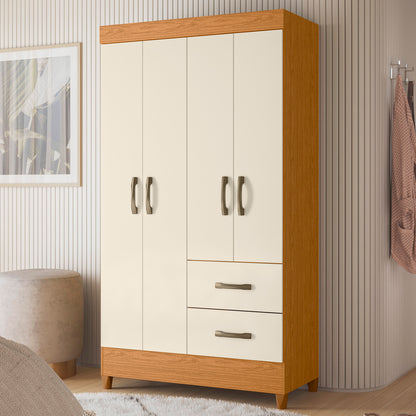 Guarda-Roupa Mobi 4 Portas em MDP com Corrediças Telescópicas