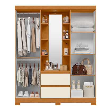 Guarda-Roupa Olímpia 4 Portas em MDP com Espelho e Iluminação LED