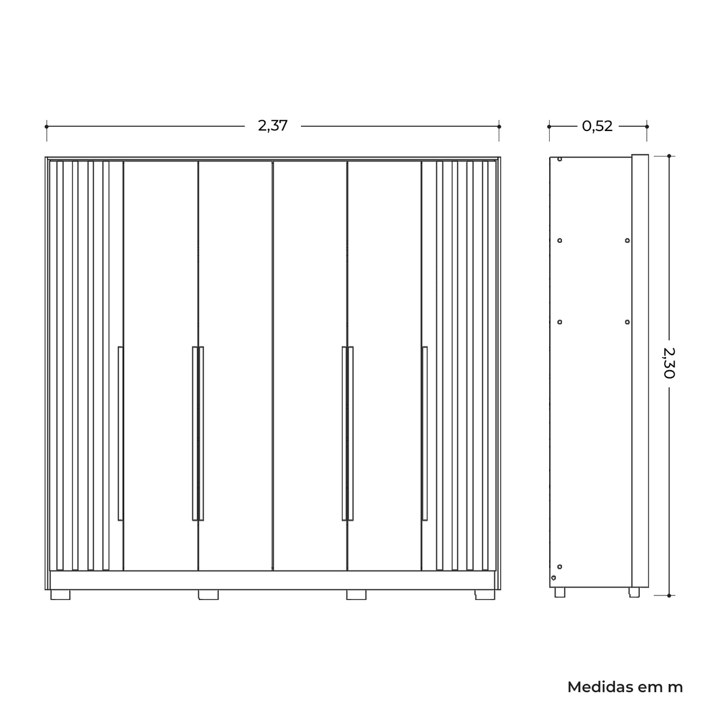 Guarda-Roupa Roupeiro Deville 6 Portas em MDP