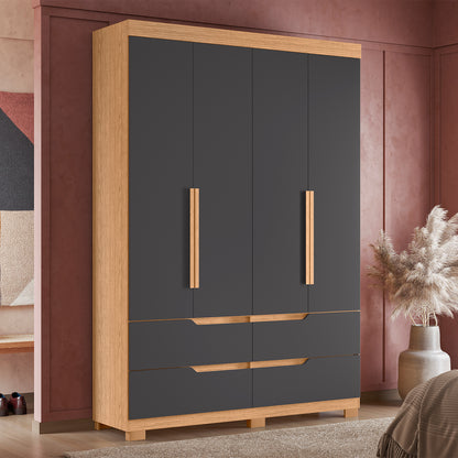 Guarda-Roupa Double Casal 4 Portas em MDP Design Moderno