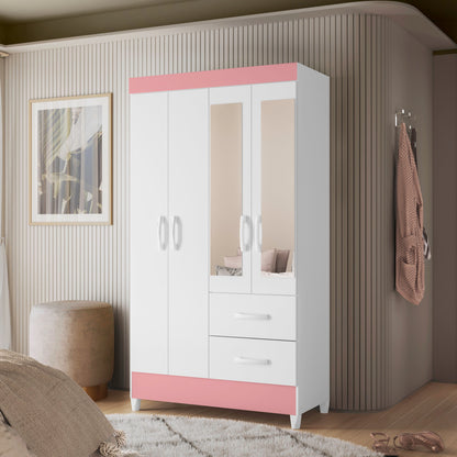 Guarda-Roupa Mobi 4 Portas em MDP com Corrediças Telescópicas