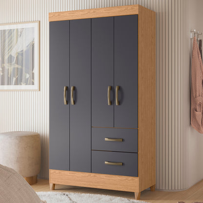 Guarda-Roupa Mobi 4 Portas em MDP com Corrediças Telescópicas