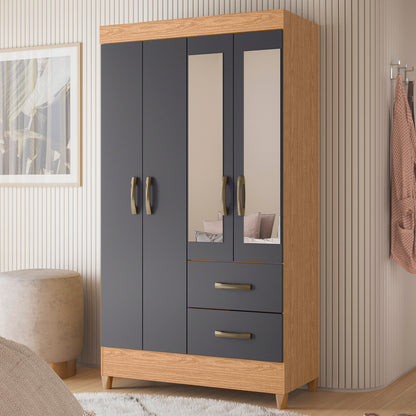 Guarda-Roupa Mobi 4 Portas em MDP com Corrediças Telescópicas