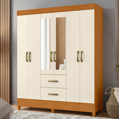 Guarda-Roupa Mobi 6 Portas em MDP com Corrediças Telescópicas