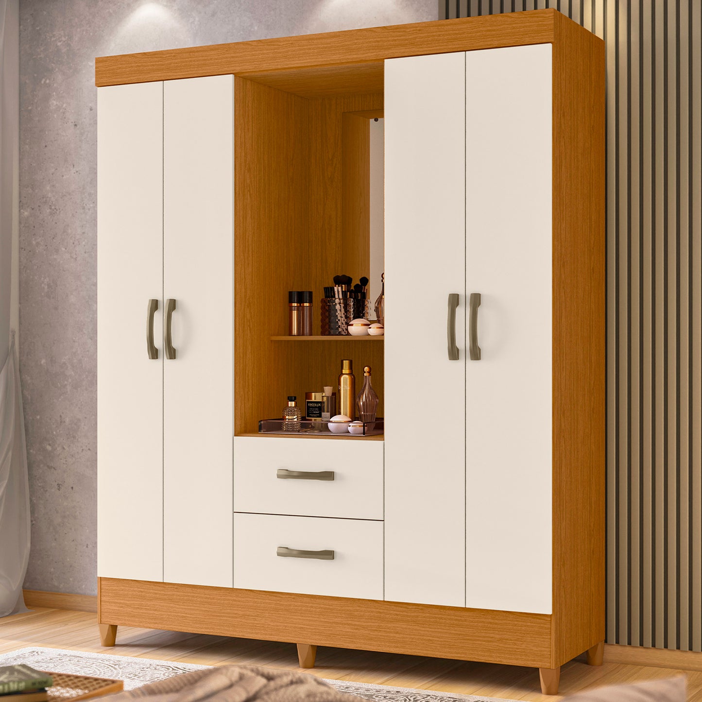 Guarda-Roupa Mobi Capelinha 4 Portas em MDP