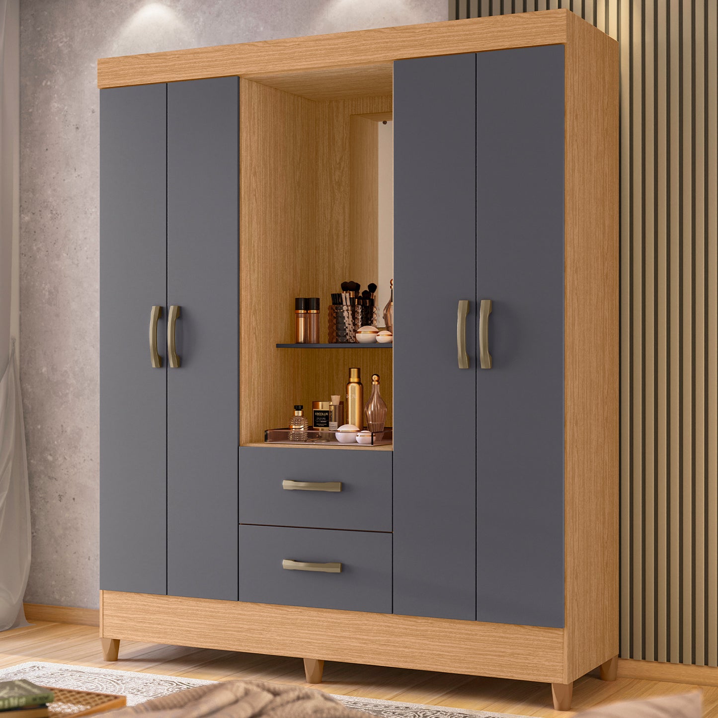 Guarda-Roupa Mobi Capelinha 4 Portas em MDP