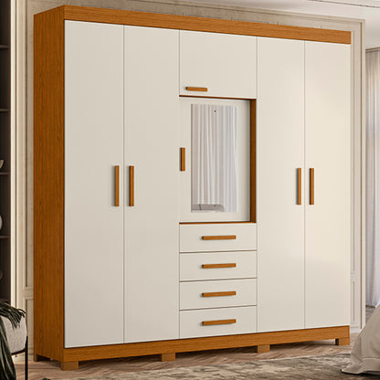 Guarda-Roupa Virtus 6 Portas em MDP com Corrediças Telescópicas e Pintura UV