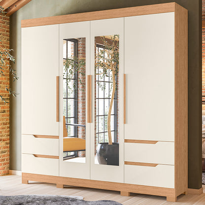 Guarda-Roupa Vivacce 4 e 4 Gavetas Portas em MDP