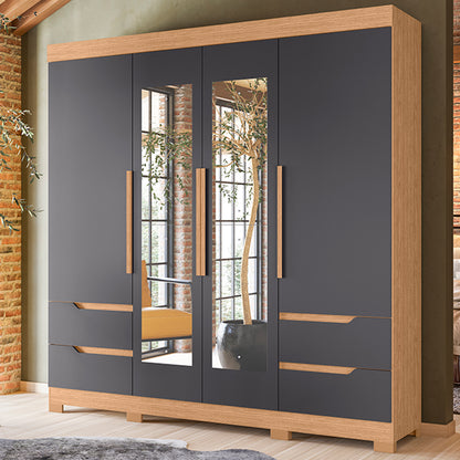 Guarda-Roupa Vivacce 4 e 4 Gavetas Portas em MDP