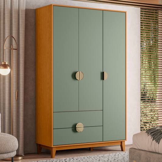 Guarda-Roupa Ipê 3 Portas MDF com Pintura UV e Corrediças Metálicas
