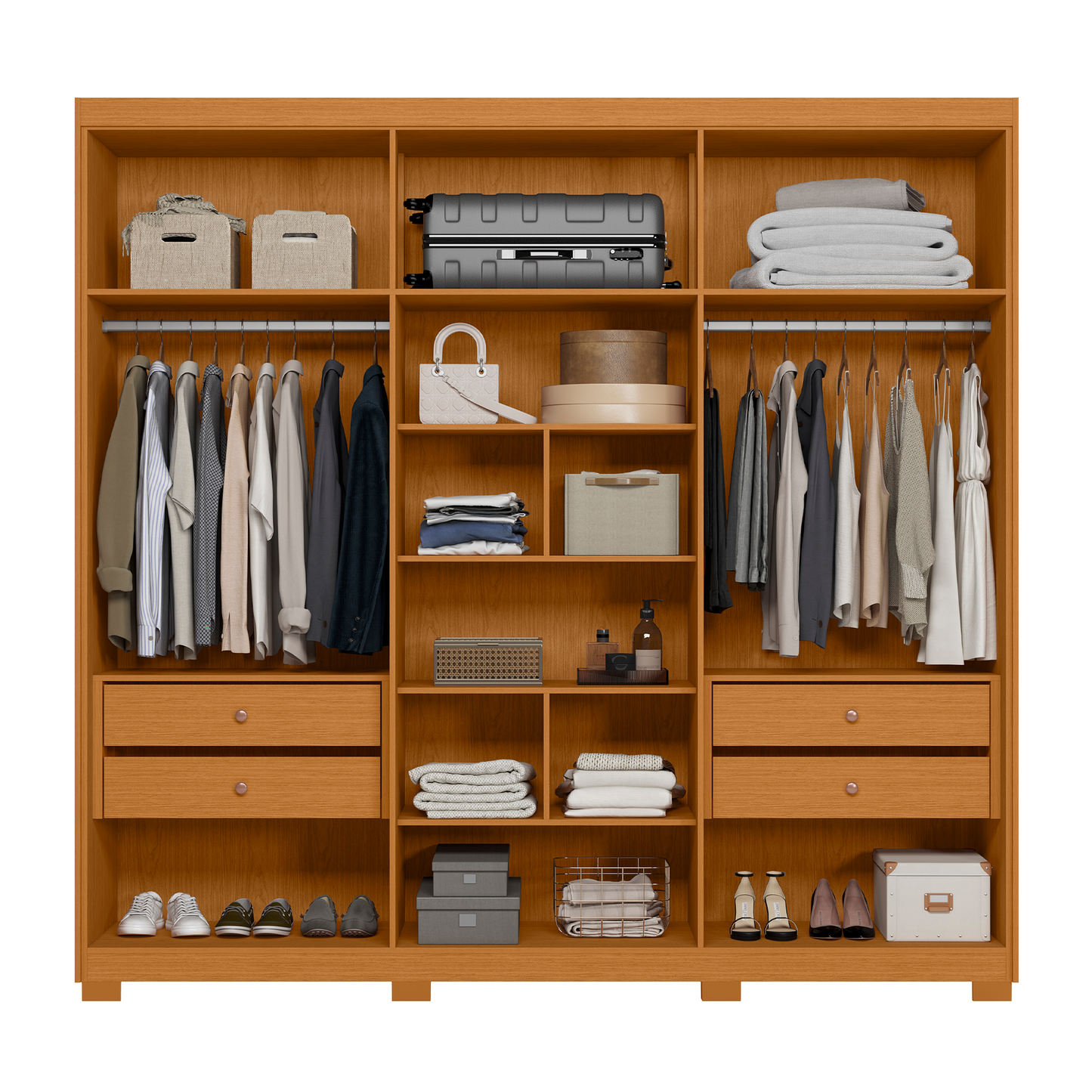 Guarda-Roupa Ouro Verde 4 Portas em MDP com Corrediças Telescópicas