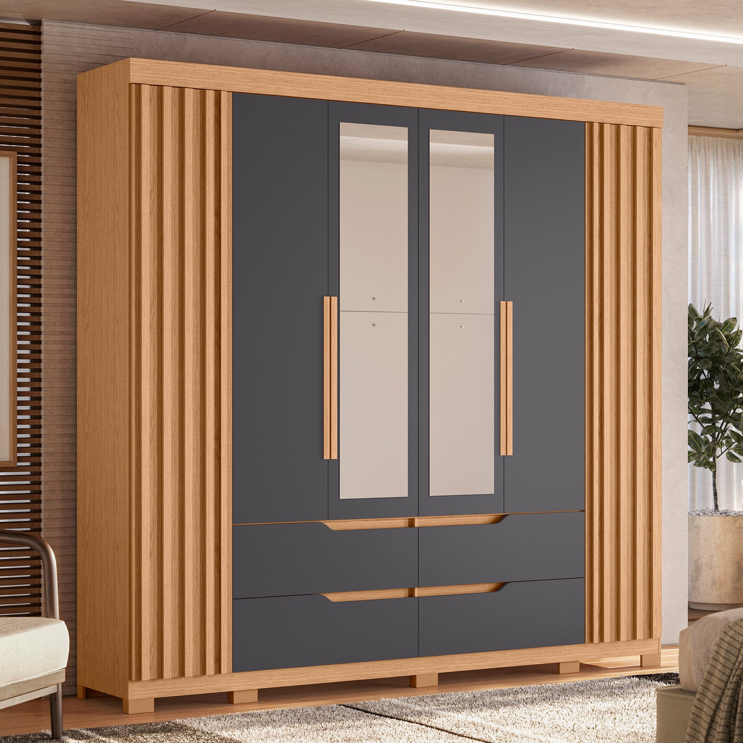 Guarda-Roupa Doble Casal 6 Portas em MDP