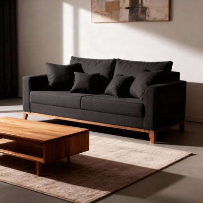 Sofá 2 Lugares Beny com Base e Pés de Madeira