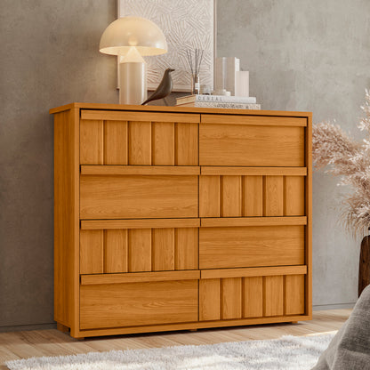 Cômoda Tarsila 100% MDF Ripado 8 Gavetas