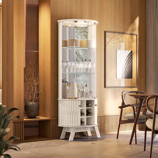 Cristaleira Marina com Portas de Vidro e Iluminação em LED