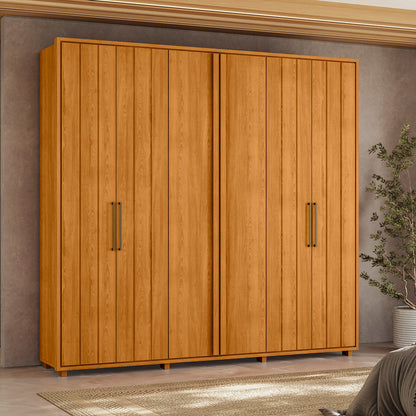 Guarda-roupa Miró MDF Ripado 6 Portas e 4 Gavetas