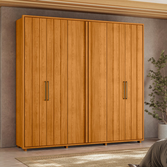 Guarda-roupa Miró MDF Ripado 6 Portas e 4 Gavetas