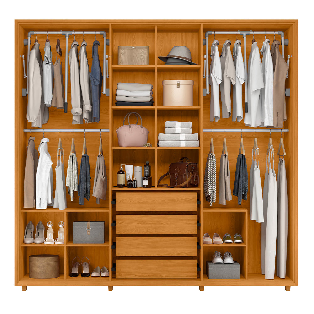 Guarda-roupa Miró MDF Ripado 6 Portas e 4 Gavetas