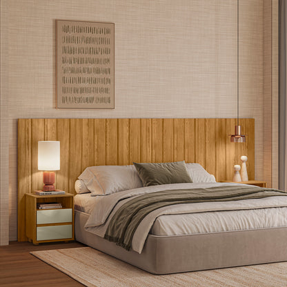 Cabeceira Extensível Frida 100% MDF com Mesas Laterais