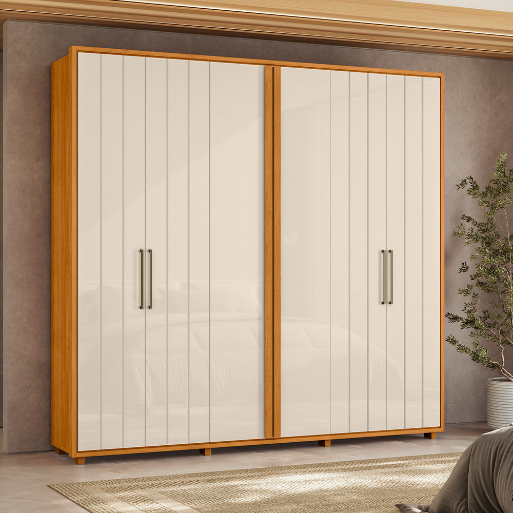 Guarda-roupa Miró MDF Ripado 6 Portas e 4 Gavetas