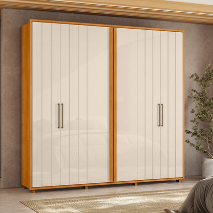 Guarda-roupa Miró MDF Ripado 6 Portas e 4 Gavetas