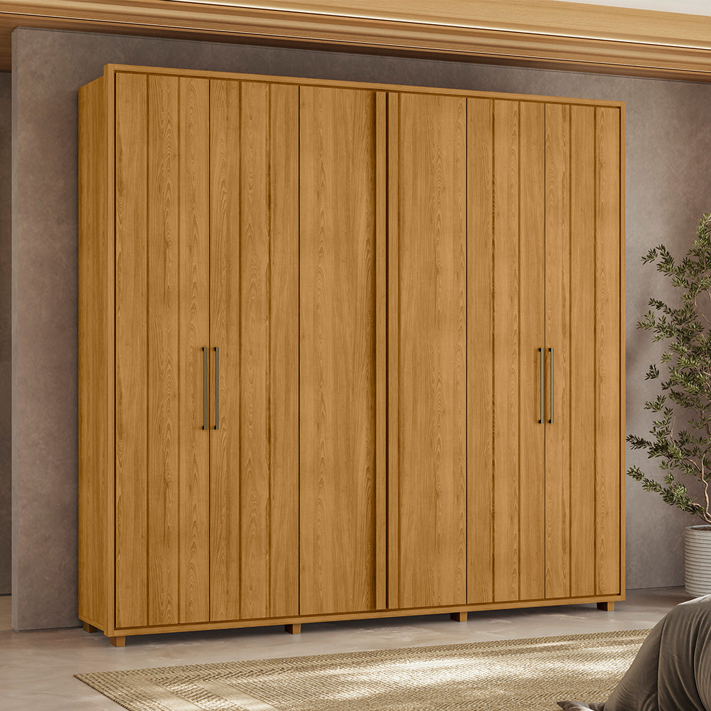 Guarda-roupa Miró MDF Ripado 6 Portas e 4 Gavetas