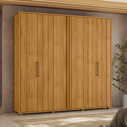 Guarda-roupa Miró MDF Ripado 6 Portas e 4 Gavetas