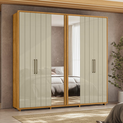 Guarda-roupa Miró MDF Ripado 6 Portas e 4 Gavetas
