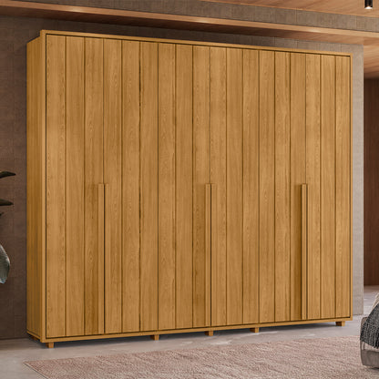 Guarda Roupa Volpi MDF Ripado 6 Portas e 6 Gavetas