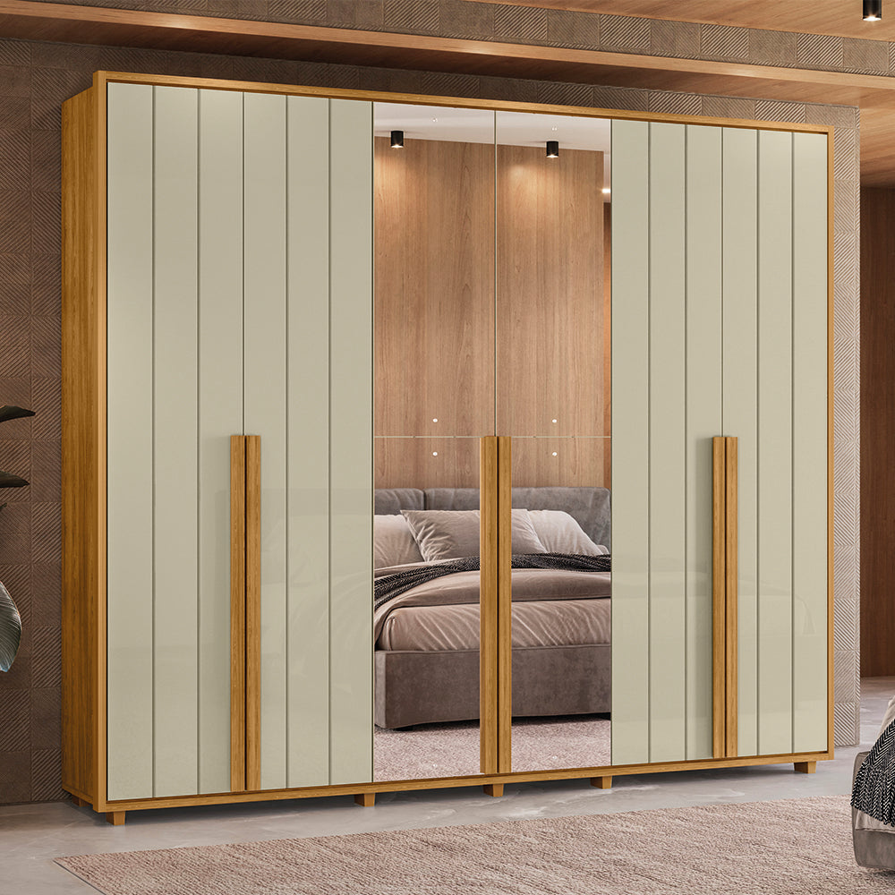 Guarda Roupa Volpi MDF Ripado 6 Portas e 6 Gavetas