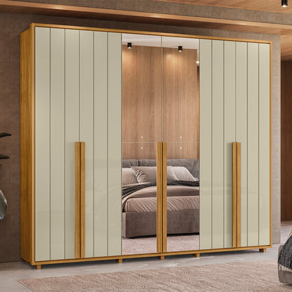 Guarda Roupa Volpi MDF Ripado 6 Portas e 6 Gavetas