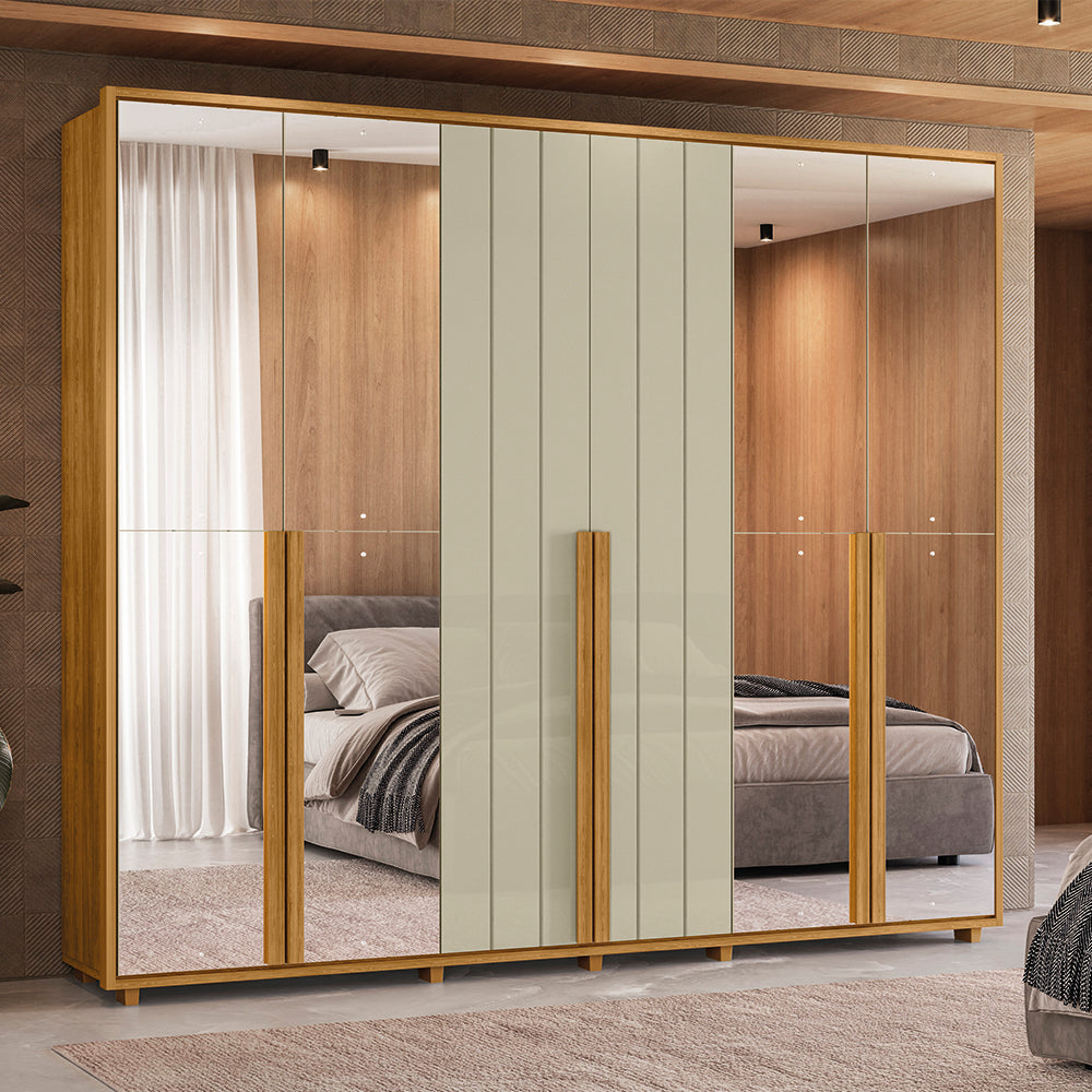 Guarda Roupa Volpi MDF Ripado 6 Portas e 6 Gavetas