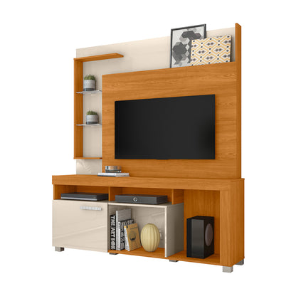 Home Theater Ícaro Porta Deslizante e Prateleiras em Vidro