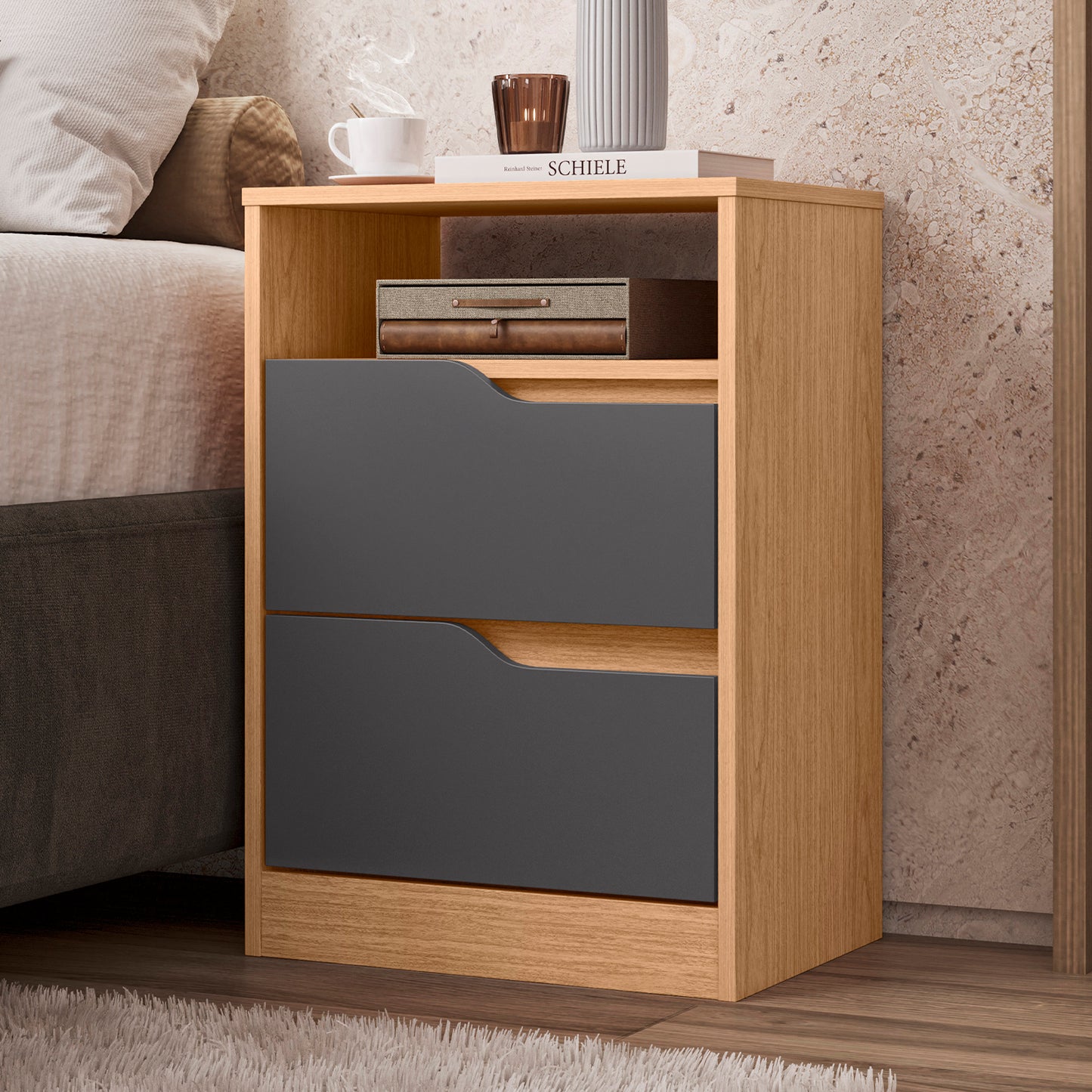 Mesa de Cabeceira Sole - 2 Gaveta em MDP