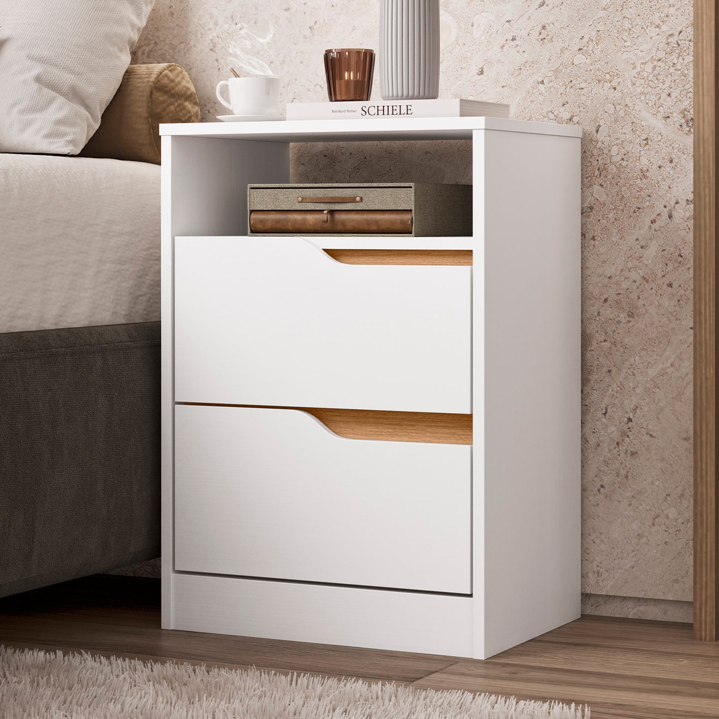 Mesa de Cabeceira Sole - 2 Gaveta em MDP