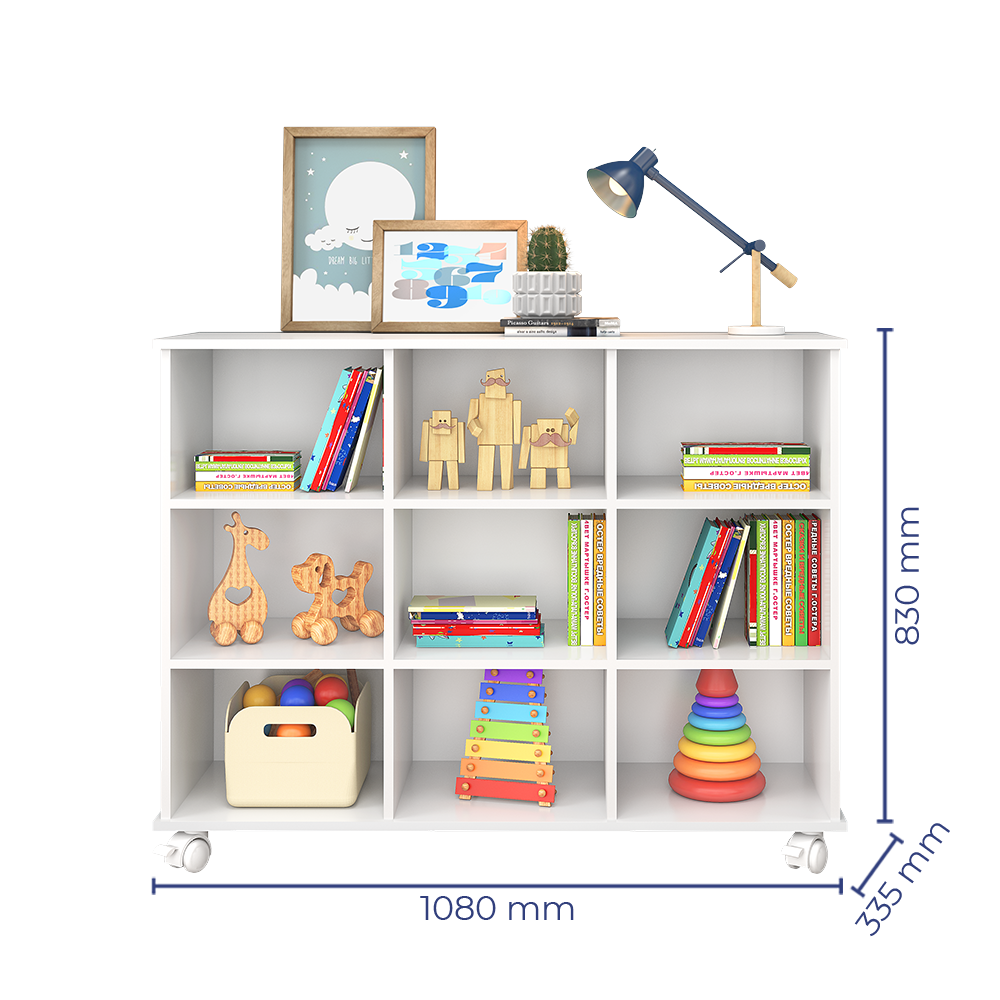 Nicho Organizador com 9 Compartimentos Pés Retrô ou Rodízios